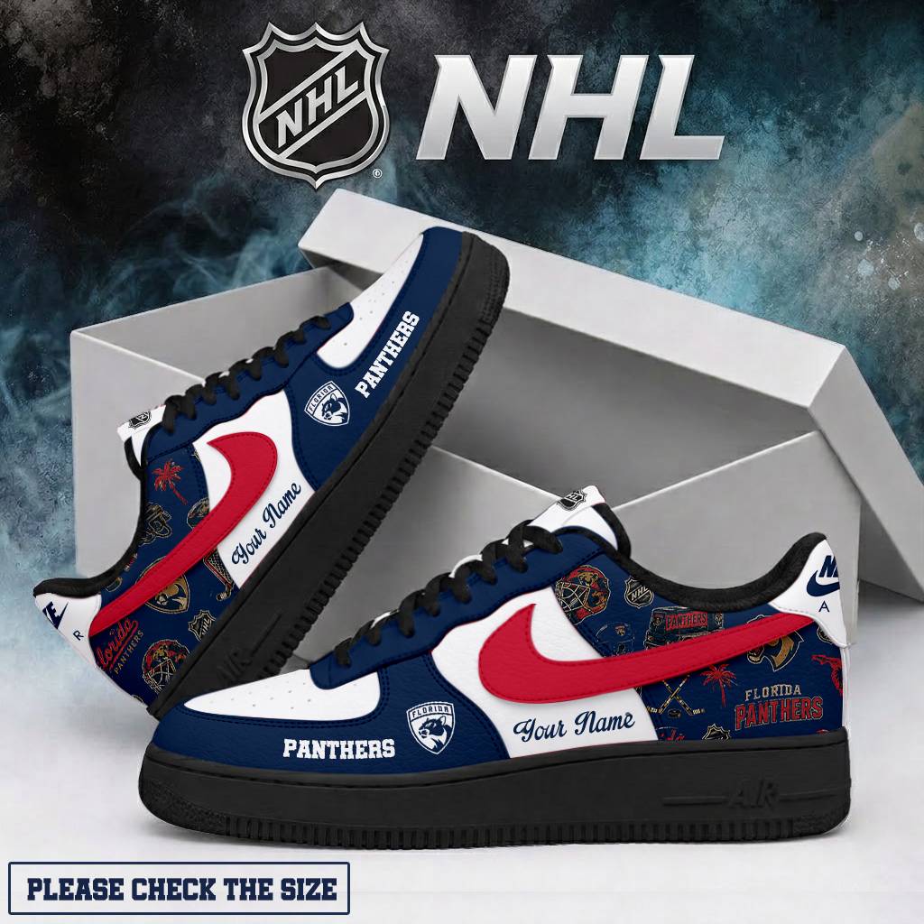 LIMITED EDITION - NEW CUSTOMIZED NHL01 FPT FLORIDA PANTHERS AF1 SHOES