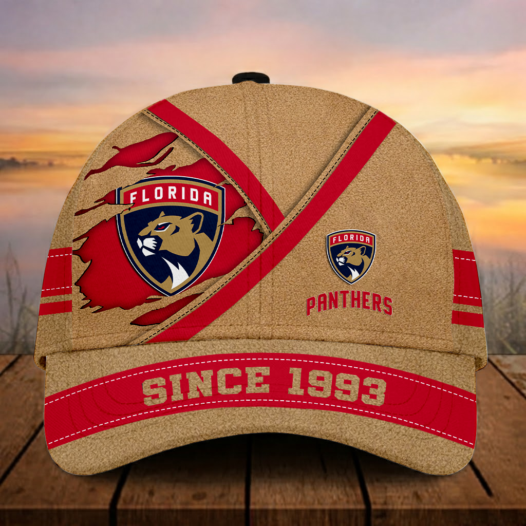 LIMITED EDITION - NEW CUSTOMIZED NHL01 FPT FLORIDA PANTHERS CLASSIC CAP