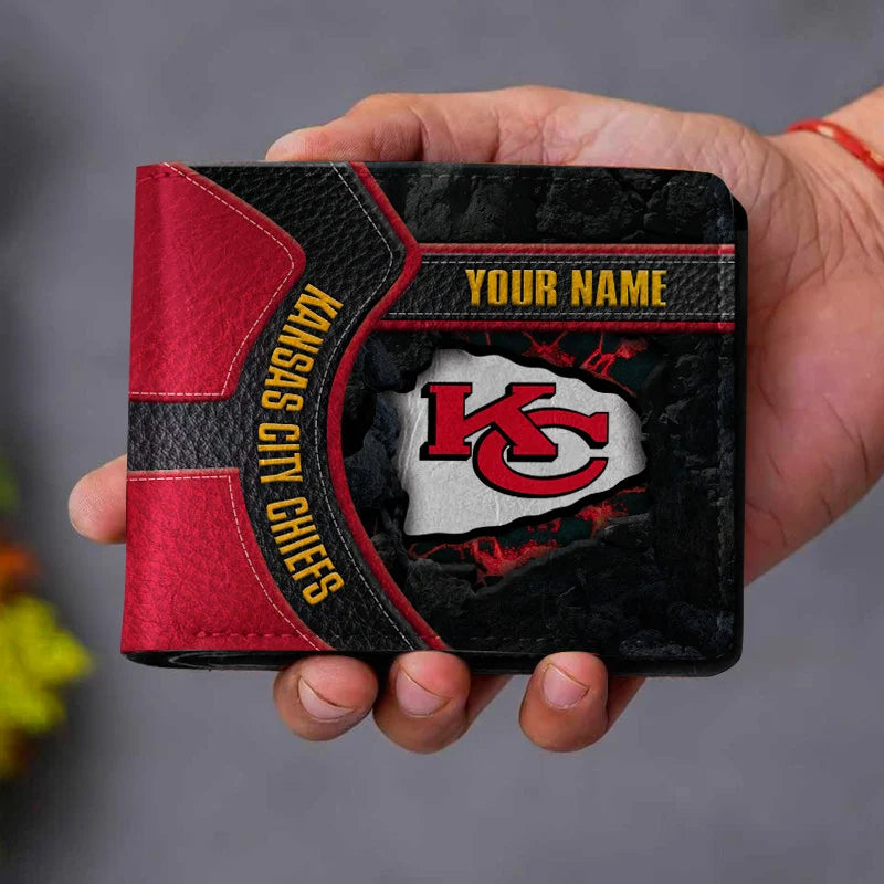 VIRAL EDITION - NEW CUSTOMIZED NFL01 KCC KANSAS CITY CHIEFS LEATHER WALLET