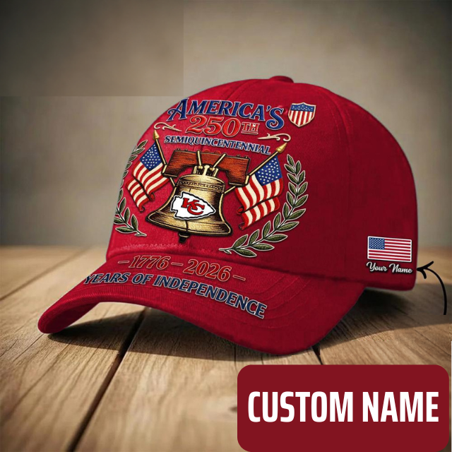 ELITE EDITION - NEW CUSTOMIZED NFL01 KCC KANSAS CITY CHIEFS INDEPENDENCE DAY CAP