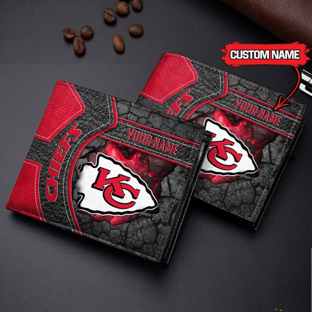 VIRAL SALE - NEW CUSTOMIZED NFL01 KCC KANSAS CITY CHIEFS LEATHER WALLET