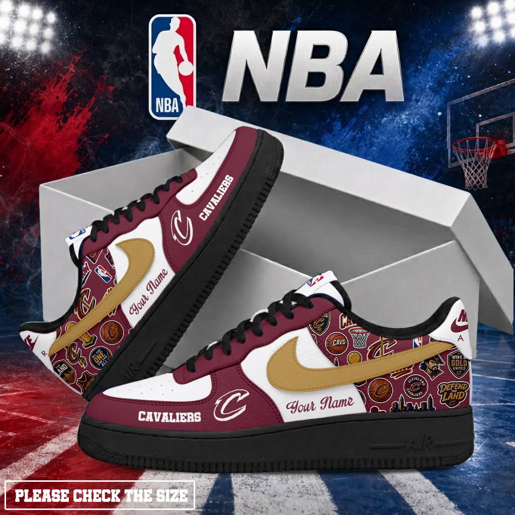 LIMITED EDITION - NEW CUSTOMIZED NBA02 CCA CLEVELAND CAVALIERS AF1 SHOES