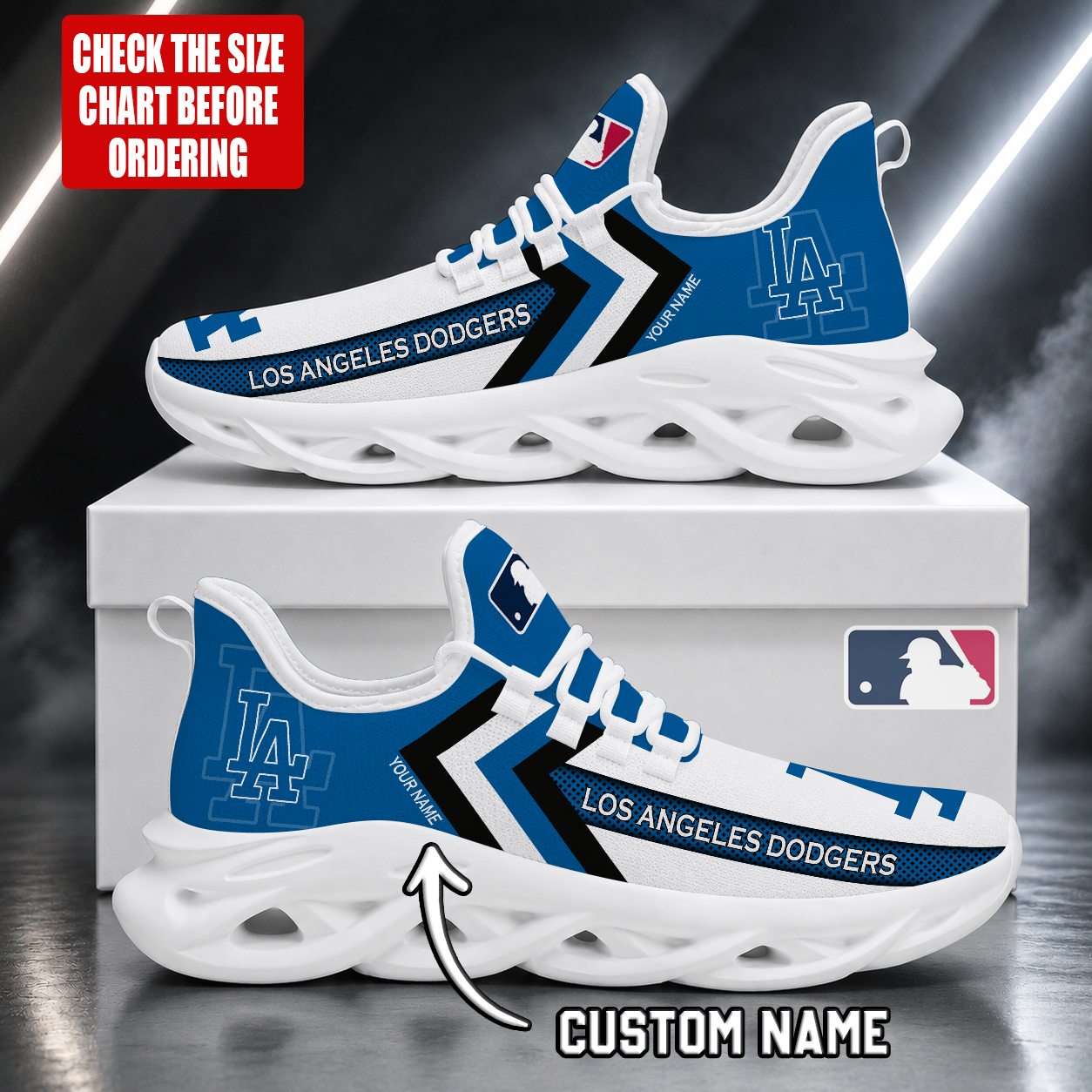 LIMITED EDITION - NEW CUSTOMIZED MLB02 LAD LOS ANGELES DODGERS MAX SOUL SHOES