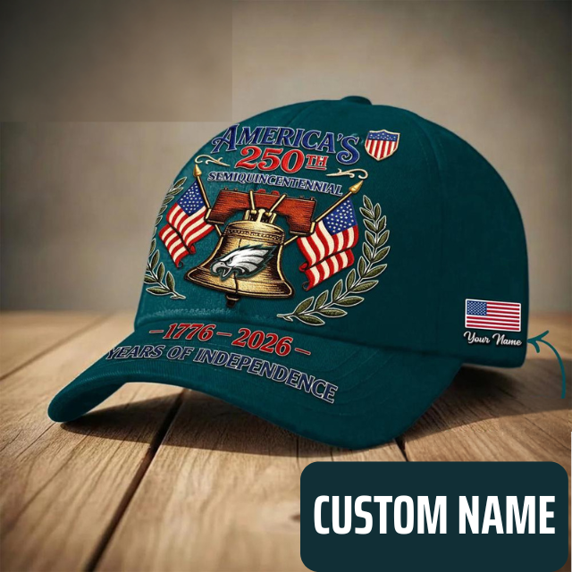 ELITE EDITION - NEW CUSTOMIZED NFL02 PPE PHILADELPHIA EAGLES INDEPENDENCE DAY CAP