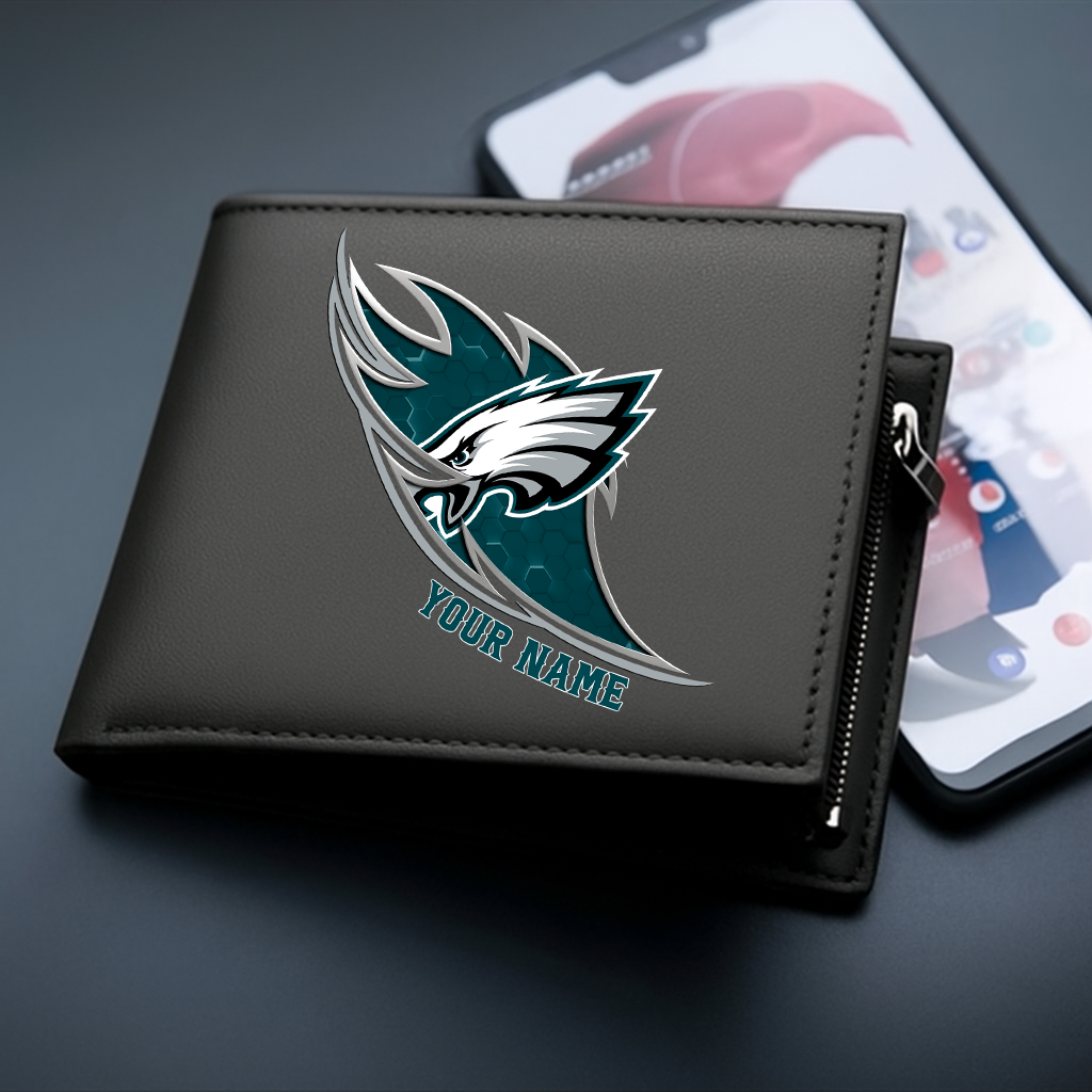 LIMITED EDITION - NEW CUSTOMIZED NFL02 PPE PHILADELPHIA EAGLES LEATHER WALLET