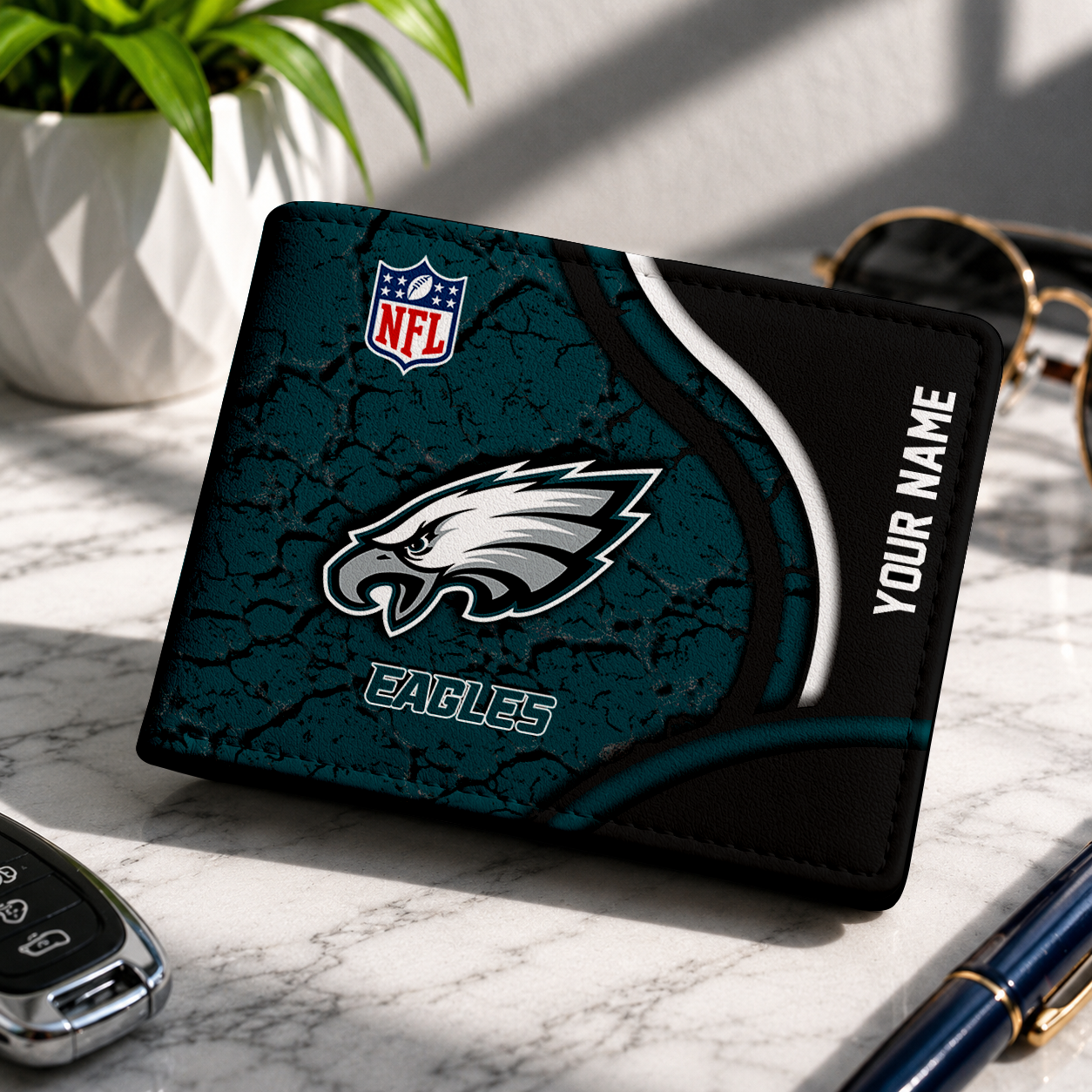 MEGA SALE - NEW CUSTOMIZED NFL02 PPE PHILADELPHIA EAGLES LEATHER WALLET