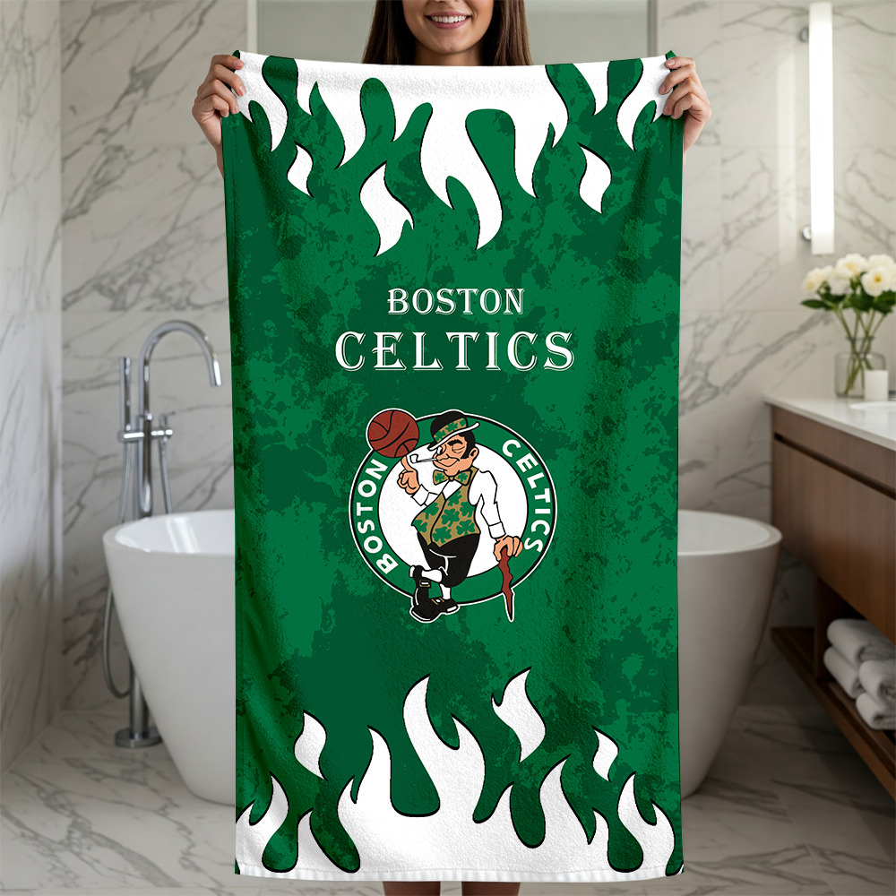 LIMITED EDITION - NEW CUSTOMIZED NBA03 BCE BOSTON CELTICS BEACH TOWEL FOR FAN