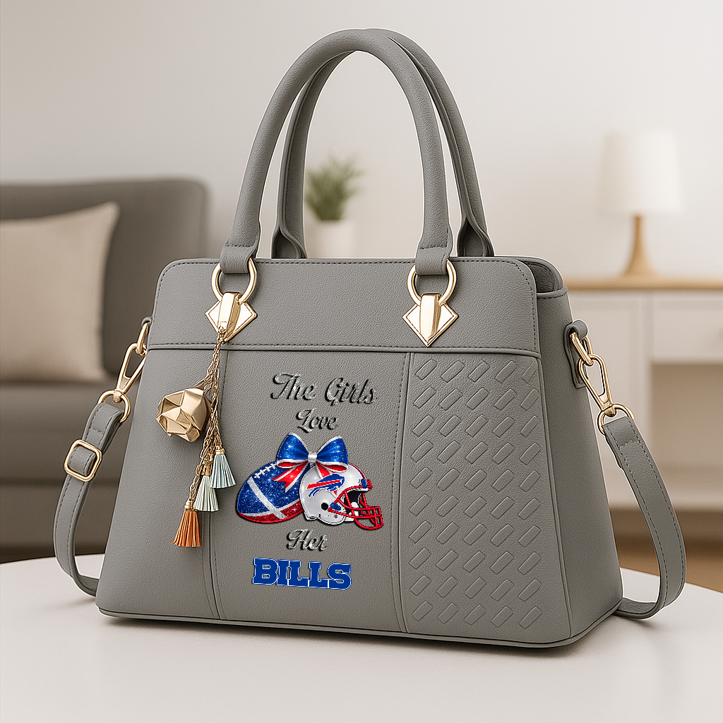 LIMITED EDITION - NEW CUSTOMIZED NFL03 BFB BUFFALO BILLS WOMEN'S ZIP HANDBAG MULTICOLOR