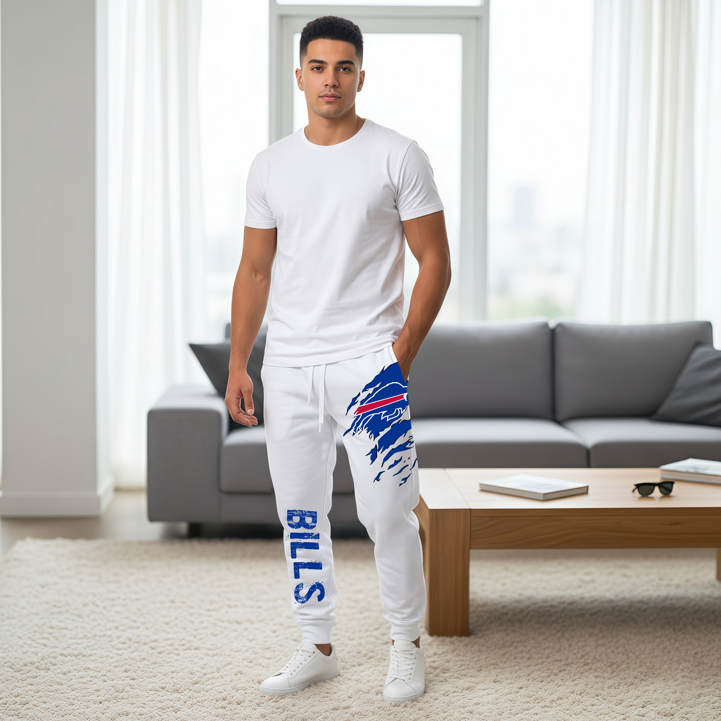 LIMITED EDITION - NEW PERSONALIZED NFL03 BFB BUFFALO BILLS JOGGERS