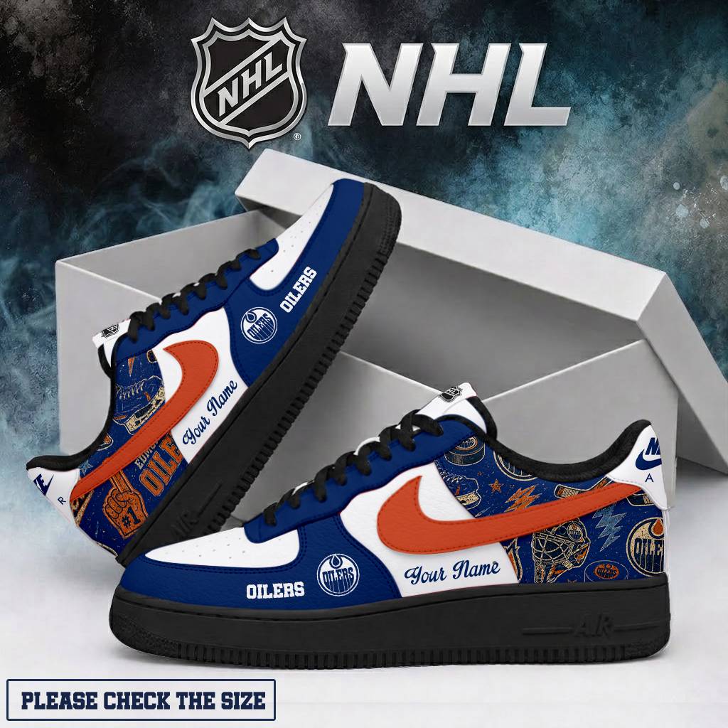 LIMITED EDITION - NEW CUSTOMIZED NHL03 EMO EDMONTON OILERS AF1 SHOES
