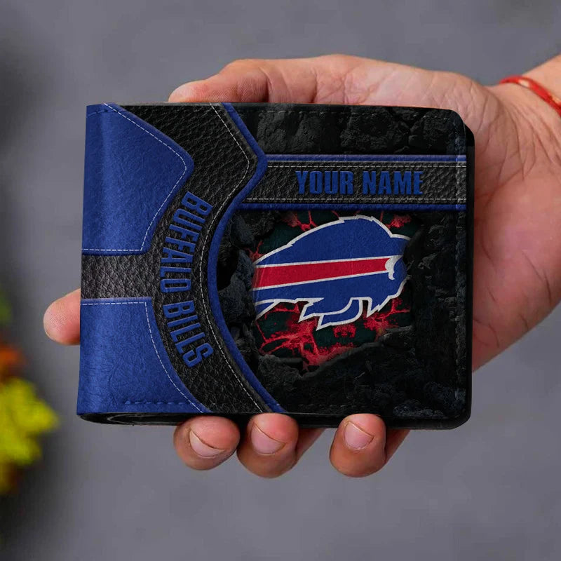 VIRAL EDITION - NEW CUSTOMIZED NFL03 BFB BUFFALO BILLS LEATHER WALLET