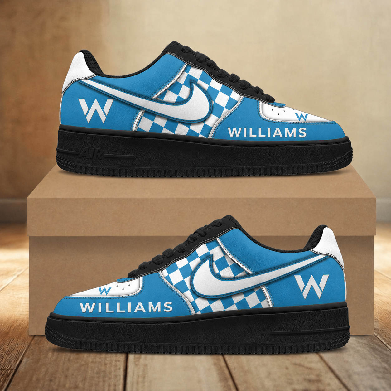 LIMITED RUN - NEW CUSTOMIZED F103 WIL WILLIAMS AF1 SNEAKERS