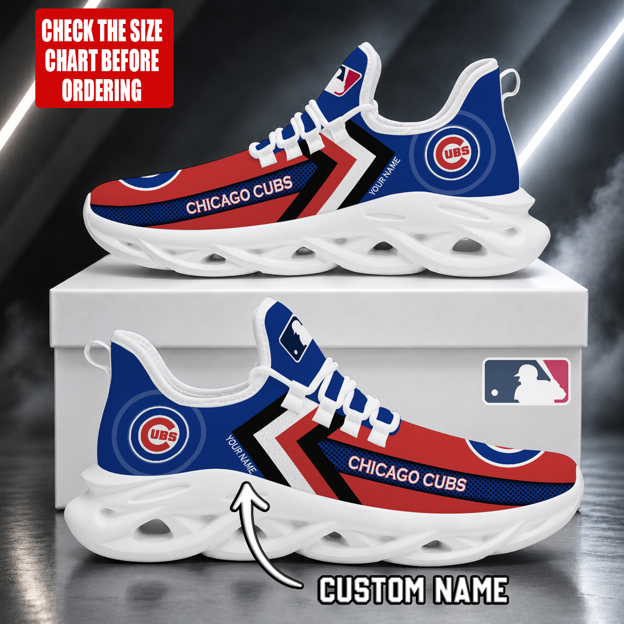 LIMITED EDITION - NEW CUSTOMIZED MLB04 CCS CHICAGO CUBS MAX SOUL SHOES