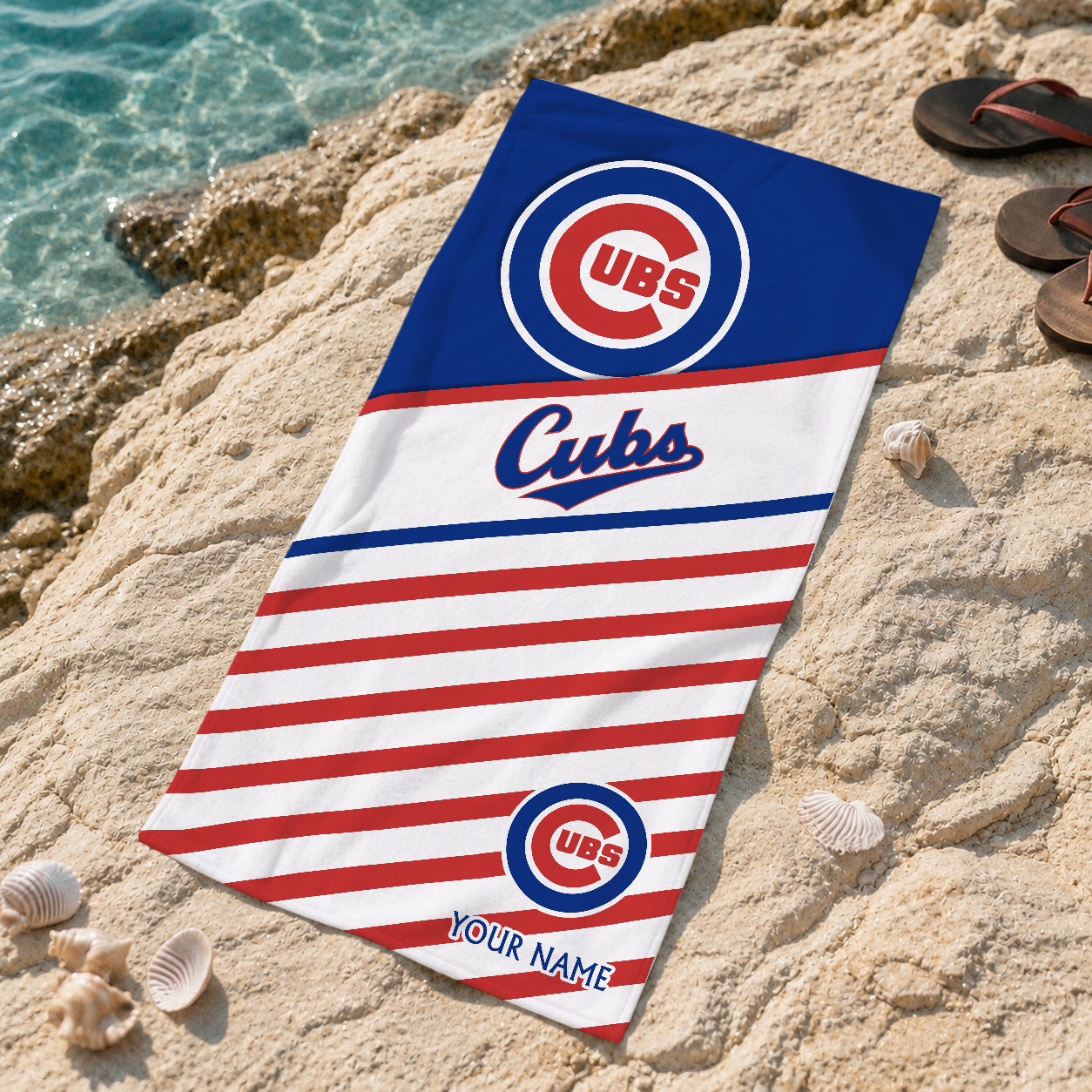 HOT DEAL - NEW CUSTOMIZED MLB04 CCS CHICAGO CUBS BEACH TOWEL FOR FAN