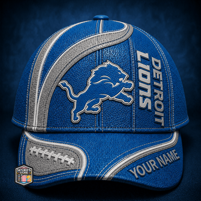 ELITE EDITION - NEW CUSTOMIZED NFL04 DTL DETROIT LIONS CLASSIC CAP