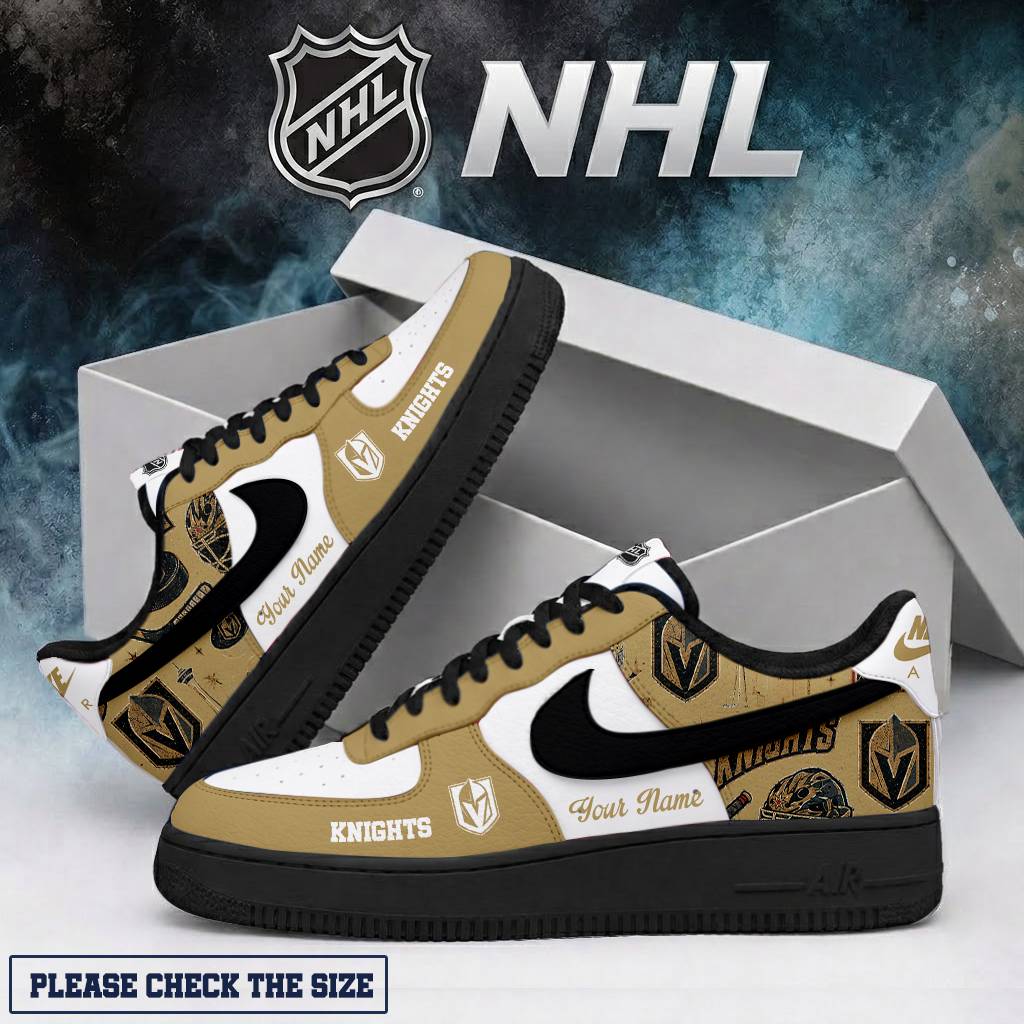 LIMITED EDITION - NEW CUSTOMIZED NHL04 VGK VEGAS GOLDEN KNIGHTS AF1 SHOES