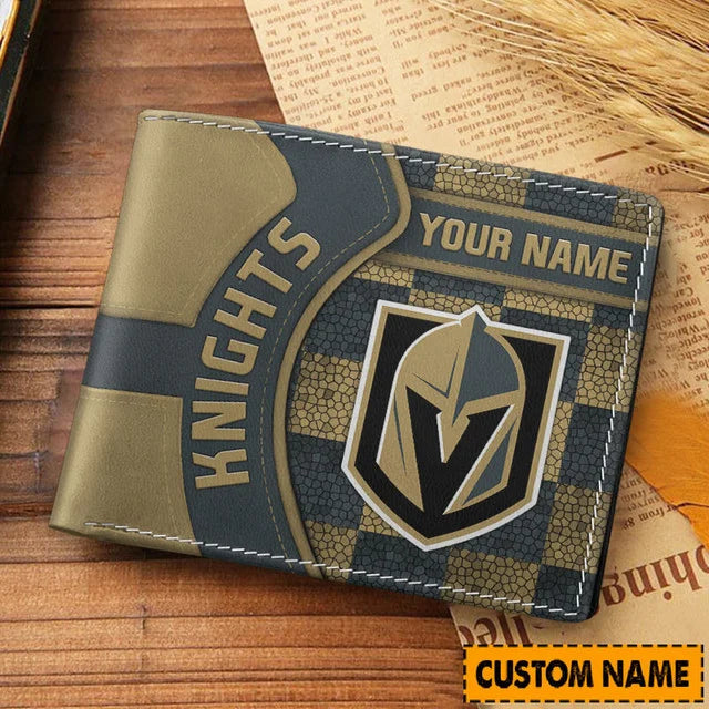 LIMITED EDITION - NEW CUSTOMIZED NHL04 VGK VEGAS GOLDEN KNIGHTS LEATHER WALLET