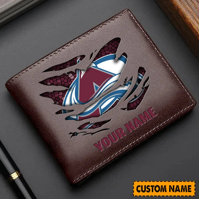 LIMITED EDITION - NEW CUSTOMIZED NHL05 CAL COLORADO AVALANCHE LEATHER WALLET