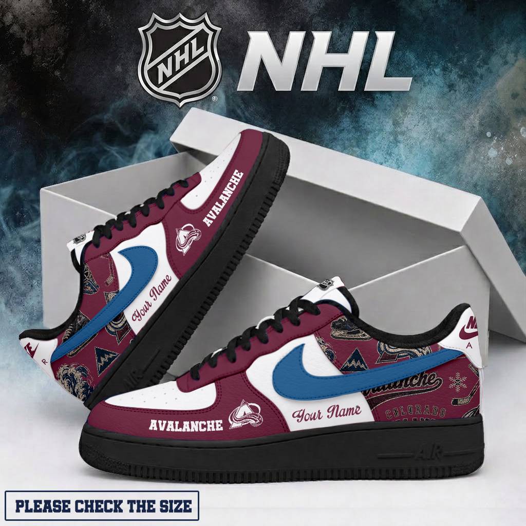 LIMITED EDITION - NEW CUSTOMIZED NHL05 CAL COLORADO AVALANCHE AF1 SHOES