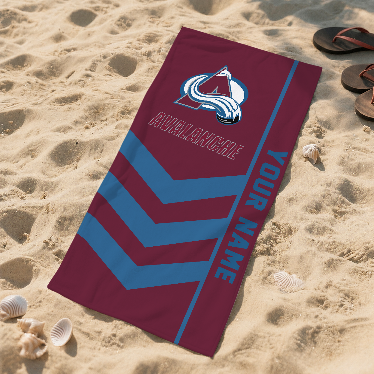 SPECIAL EDITION - NEW CUSTOMIZED NHL05 CAL COLORADO AVALANCHE BEACH TOWEL