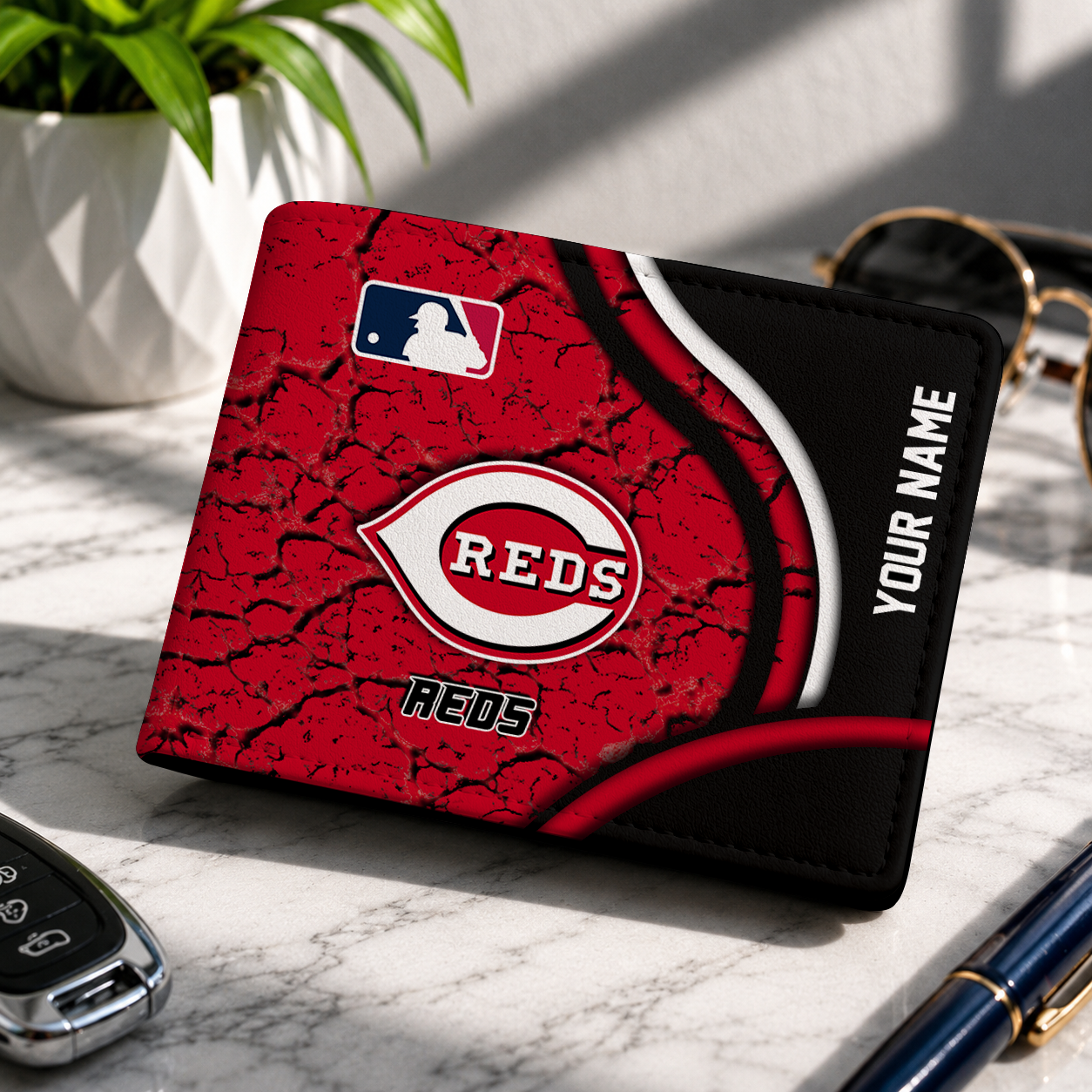 LIMITED EDITION - NEW CUSTOMIZED MLB05 CRS CINCINNATI REDS LEATHER WALLET
