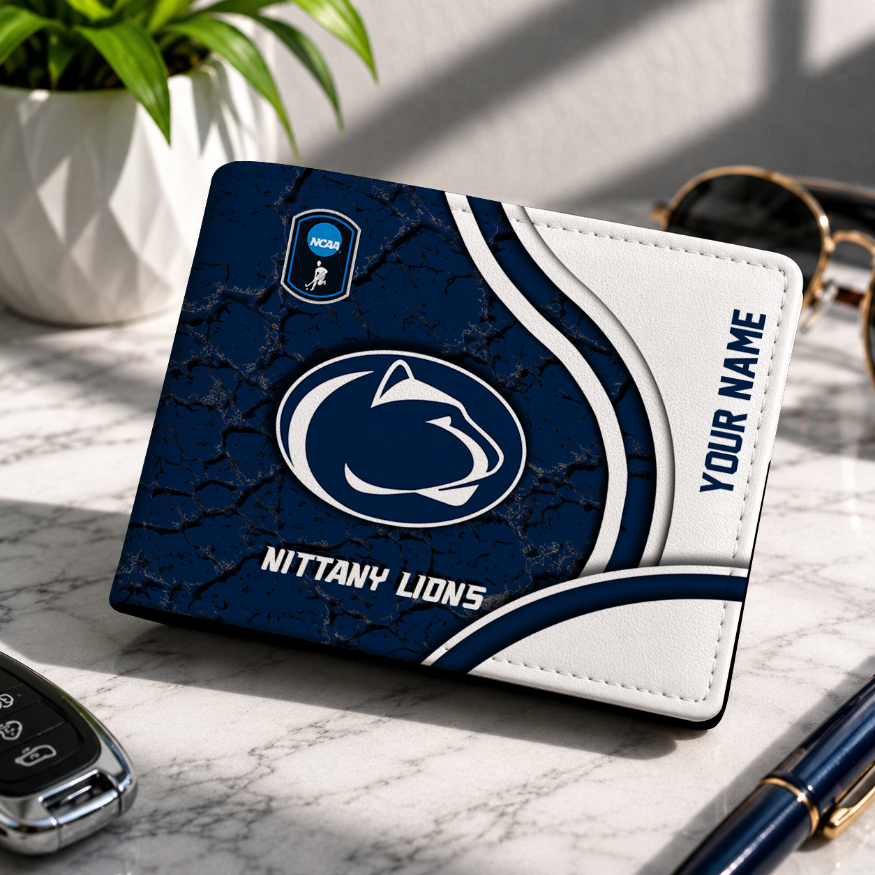 VIRAL EDITION - NEW CUSTOMIZED NCAA CFH05 PNL PENN STATE NITTANY LIONS LEATHER WALLET