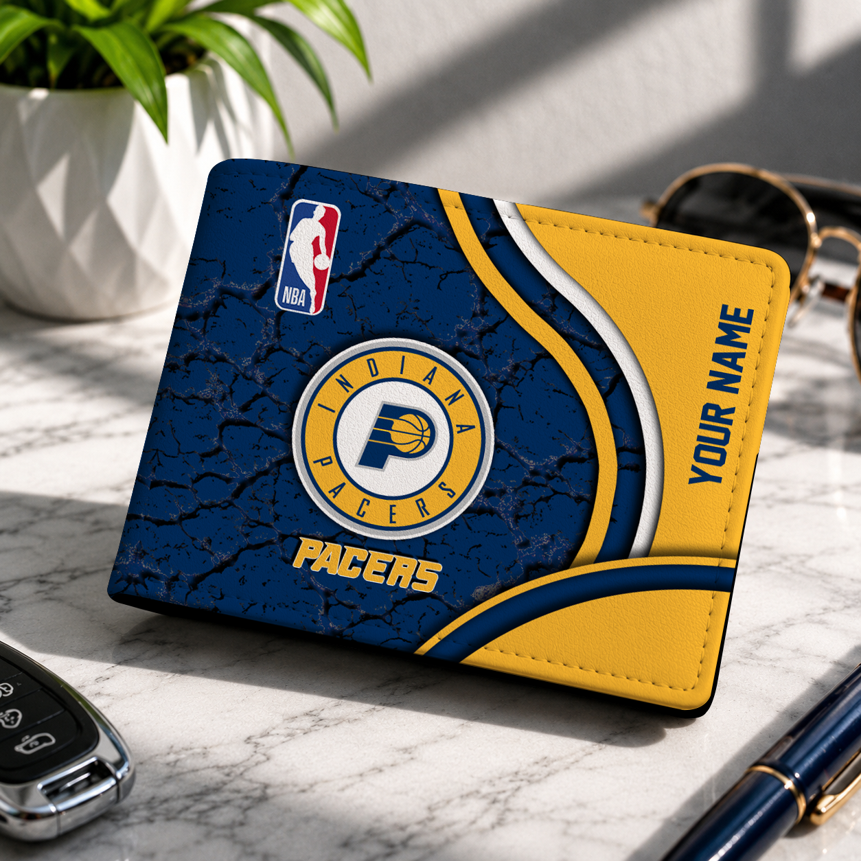 VIRAL EDITION - NEW CUSTOMIZED NBA06 IPA INDIANA PACERS LEATHER WALLET