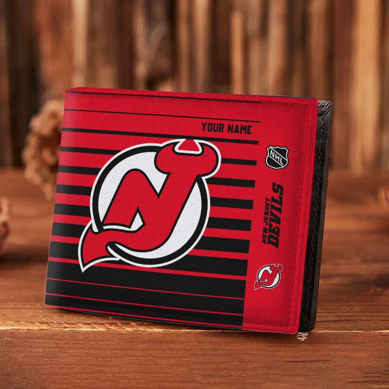 VIRAL EDITION - NEW CUSTOMIZED NHL06 NJD NEW JERSEY DEVILS LEATHER WALLET