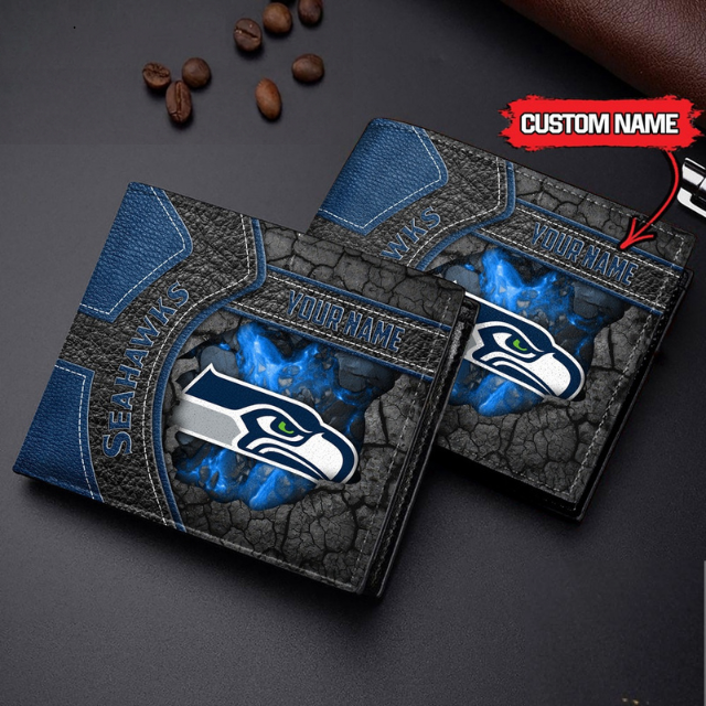 VIRAL SALE - NEW CUSTOMIZED NFL06 SSH SEATTLE SEAHAWKS LEATHER WALLET
