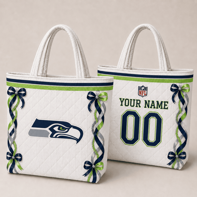 SPECIAL EDITION - NEW CUSTOMIZED NFL06 SSH SEATTLE SEAHAWKS QUILTED TOTE BAG