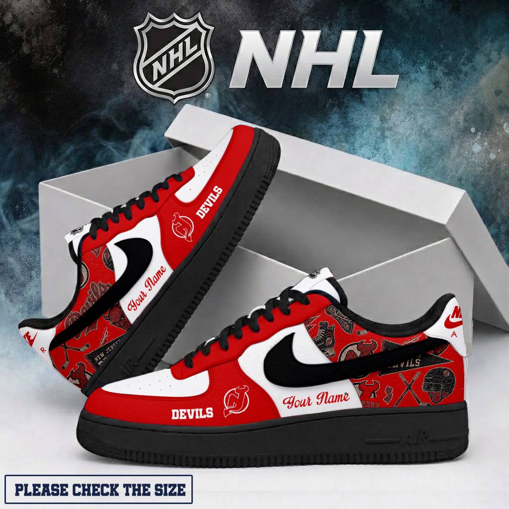 LIMITED EDITION - NEW CUSTOMIZED NHL06 NJD NEW JERSEY DEVILS AF1 SHOES