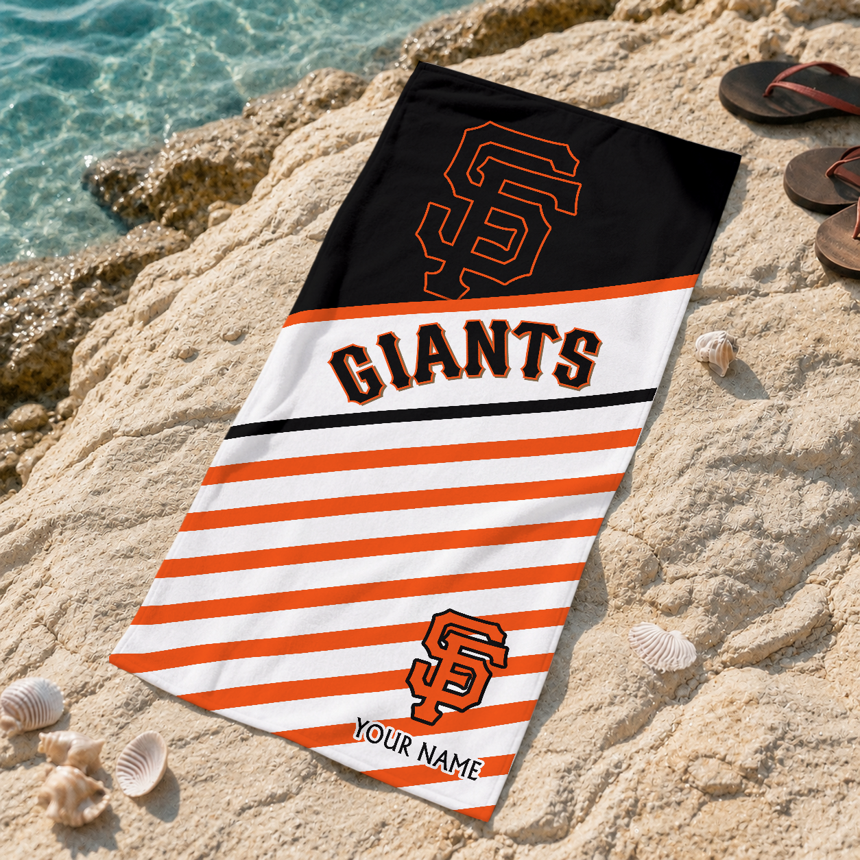 HOT DEAL - NEW CUSTOMIZED MLB06 SFG SAN FRANCISCO GIANTS BEACH TOWEL FOR FAN
