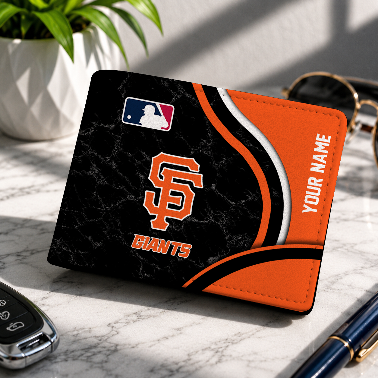 LIMITED EDITION - NEW CUSTOMIZED MLB06 SFG SAN FRANCISCO GIANTS LEATHER WALLET
