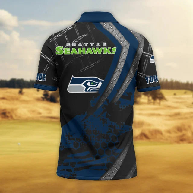 LIMITED EDITION - NEW CUSTOMIZED NFL06 SSH SEATTLE SEAHAWKS POLO SHIRT