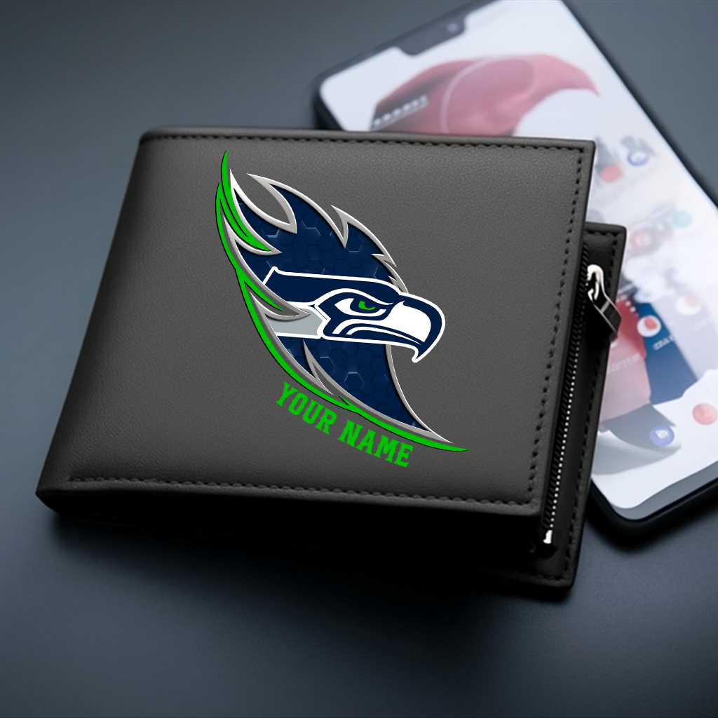 LIMITED EDITION - NEW CUSTOMIZED NFL06 SSH SEATTLE SEAHAWKS LEATHER WALLET