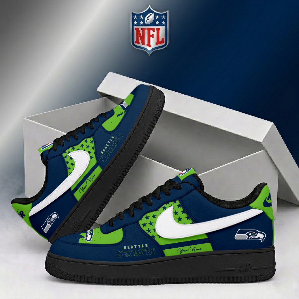 LIMITED EDITION - NEW CUSTOMIZED NFL06 SSH SEATTLE SEAHAWKS AF1 SHOES