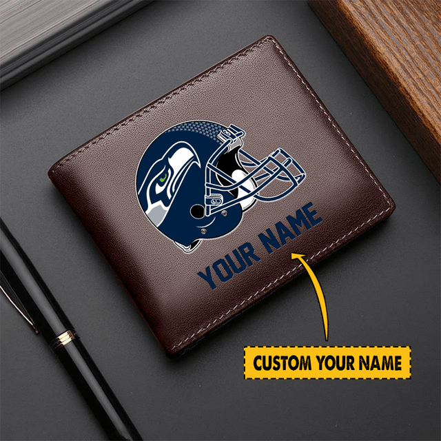 LIMITED EDITION - NEW CUSTOMIZED NFL06 SE SEAHAWKS LEATHER WALLET