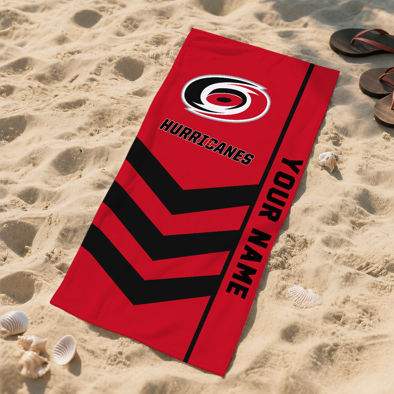SPECIAL EDITION - NEW CUSTOMIZED NHL07 CLH CAROLINA HURRICANES BEACH TOWEL
