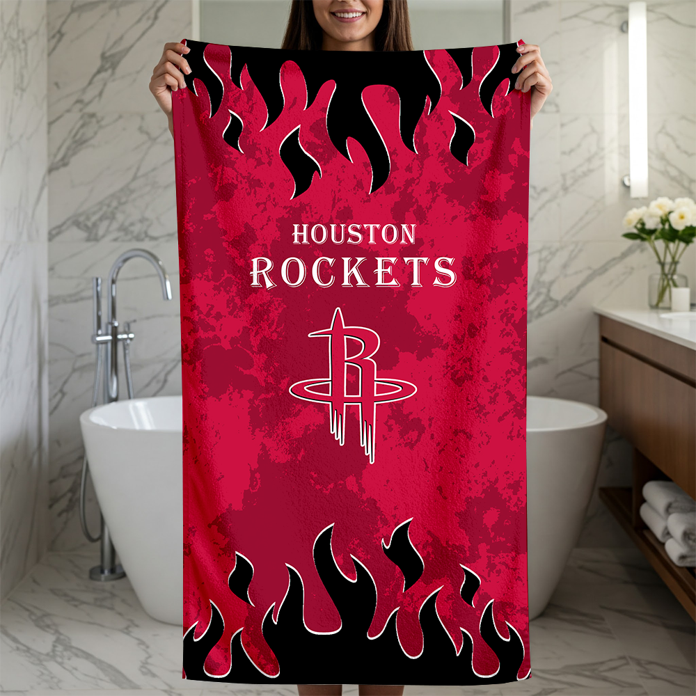 LIMITED EDITION - NEW CUSTOMIZED NBA07 HRO HOUSTON ROCKETS BEACH TOWEL FOR FAN