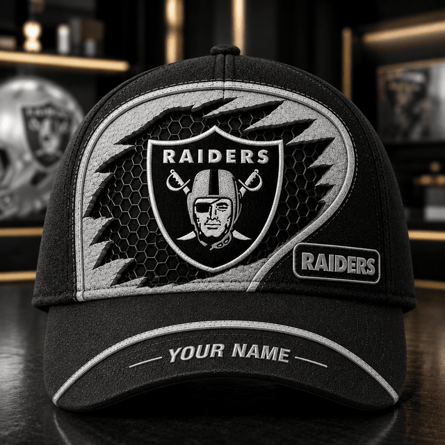 SPECIAL EDITION - NEW CUSTOMIZED NFL07 LVR LAS VEGAS RAIDERS CLASSIC CAP