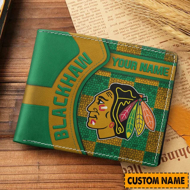 LIMITED EDITION - NEW CUSTOMIZED NHL08 CBH CHICAGO BLACKHAWKS LEATHER WALLET