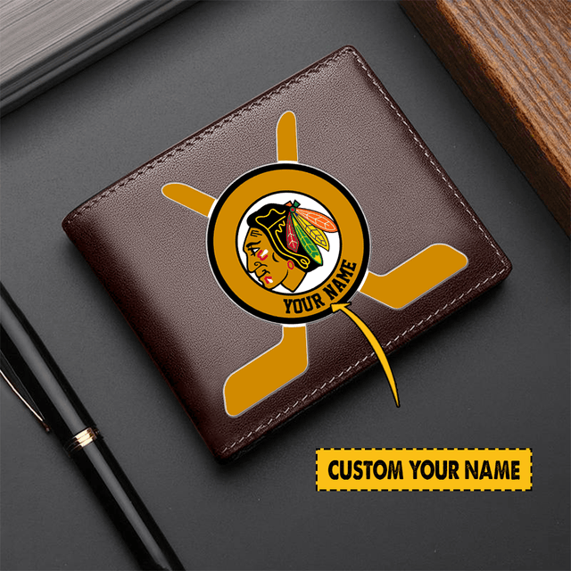 LIMITED EDITION - NEW CUSTOMIZED NHL08 CBH CHICAGO BLACKHAWKS LEATHER WALLET