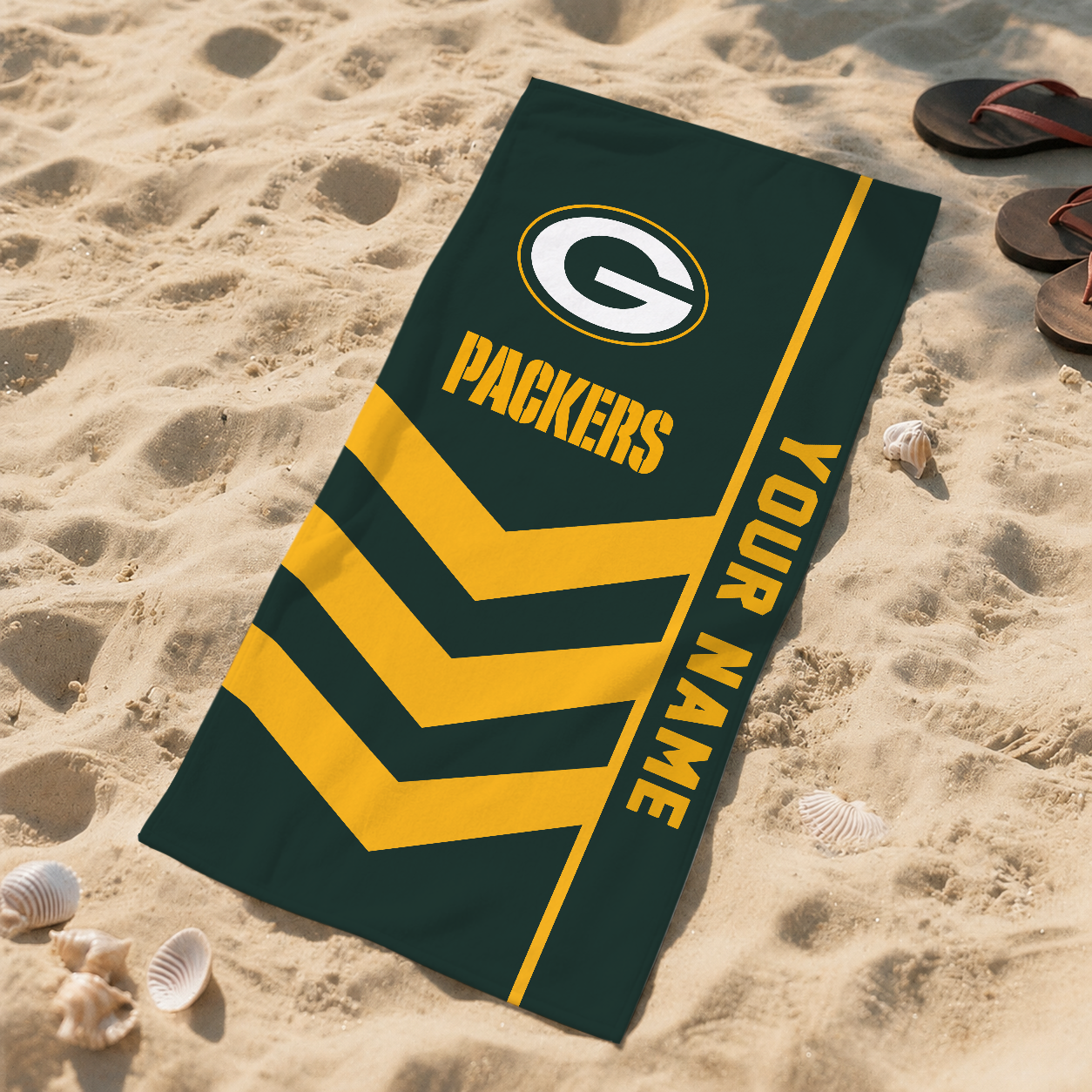 SPECIAL EDITION - NEW CUSTOMIZED NFL08 GBP GREEN BAY PACKERS BEACH TOWEL