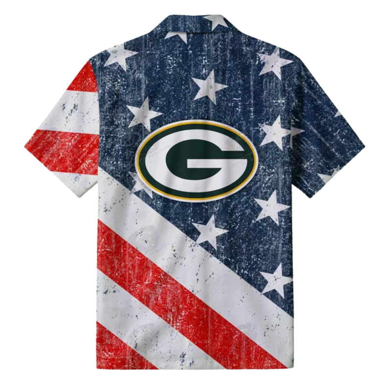 LIMITED EDITION - NEW CUSTOMIZED NFL08 GBP GREEN BAY PACKERS PATRIOTIC 250 USA HAWAIIAN SHIRT