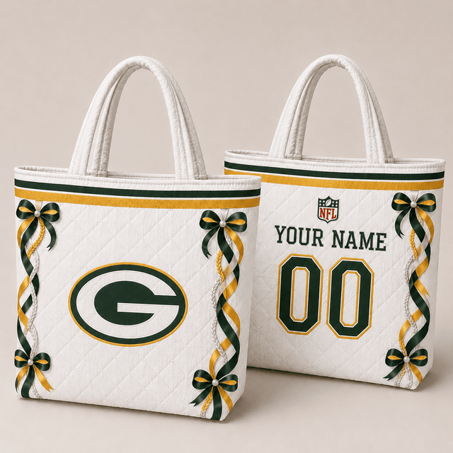 SPECIAL EDITION - NEW CUSTOMIZED NFL08 GBP GREEN BAY PACKERS QUILTED TOTE BAG
