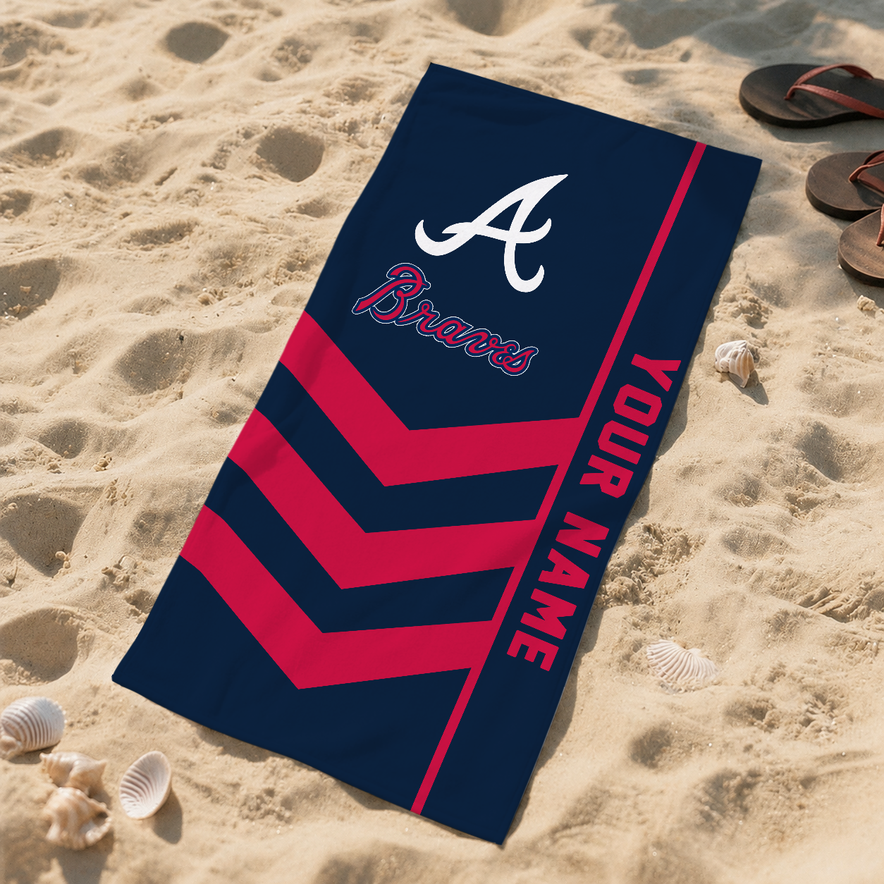 LIMITED EDITION - NEW CUSTOMIZED MLB09 ABS ATLANTA BRAVES BEACH TOWEL FOR FAN