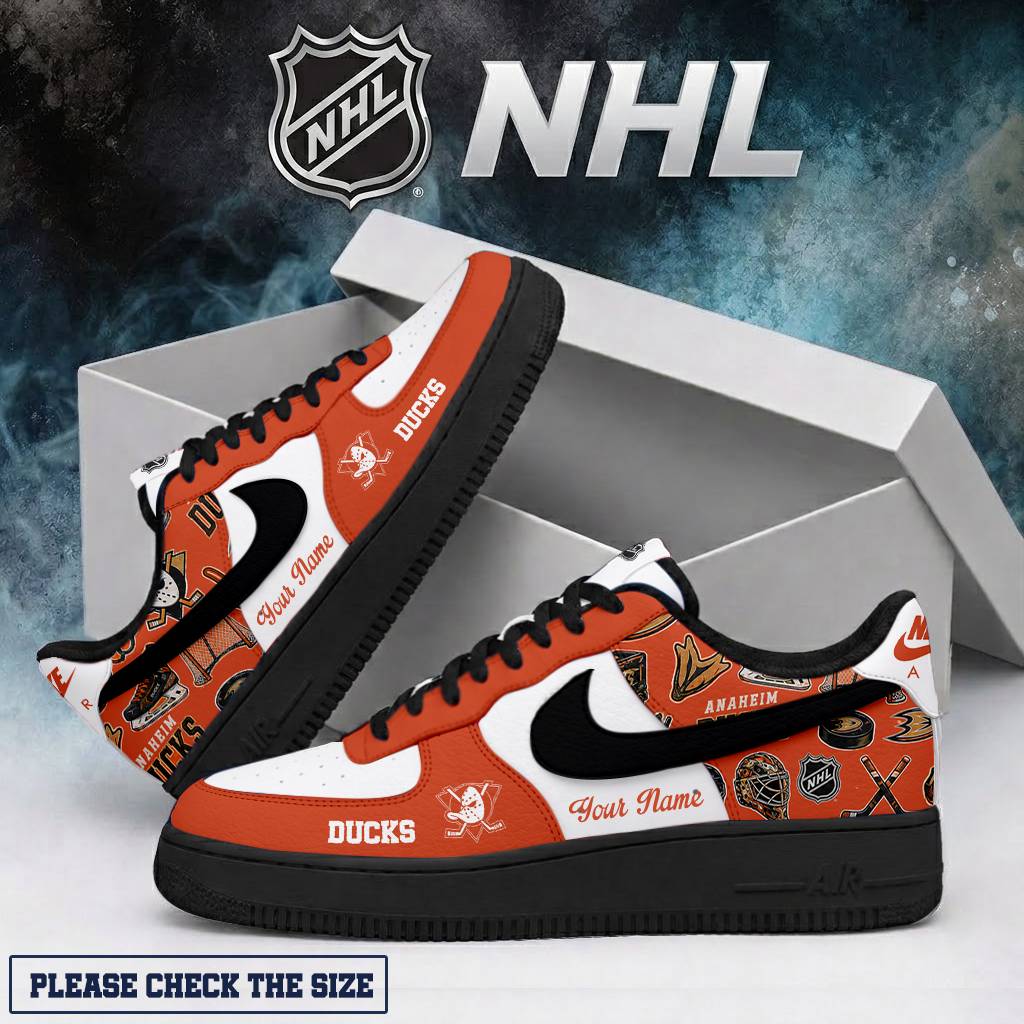 LIMITED EDITION - NEW CUSTOMIZED NHL09 AHD ANAHEIM DUCKS AF1 SHOES