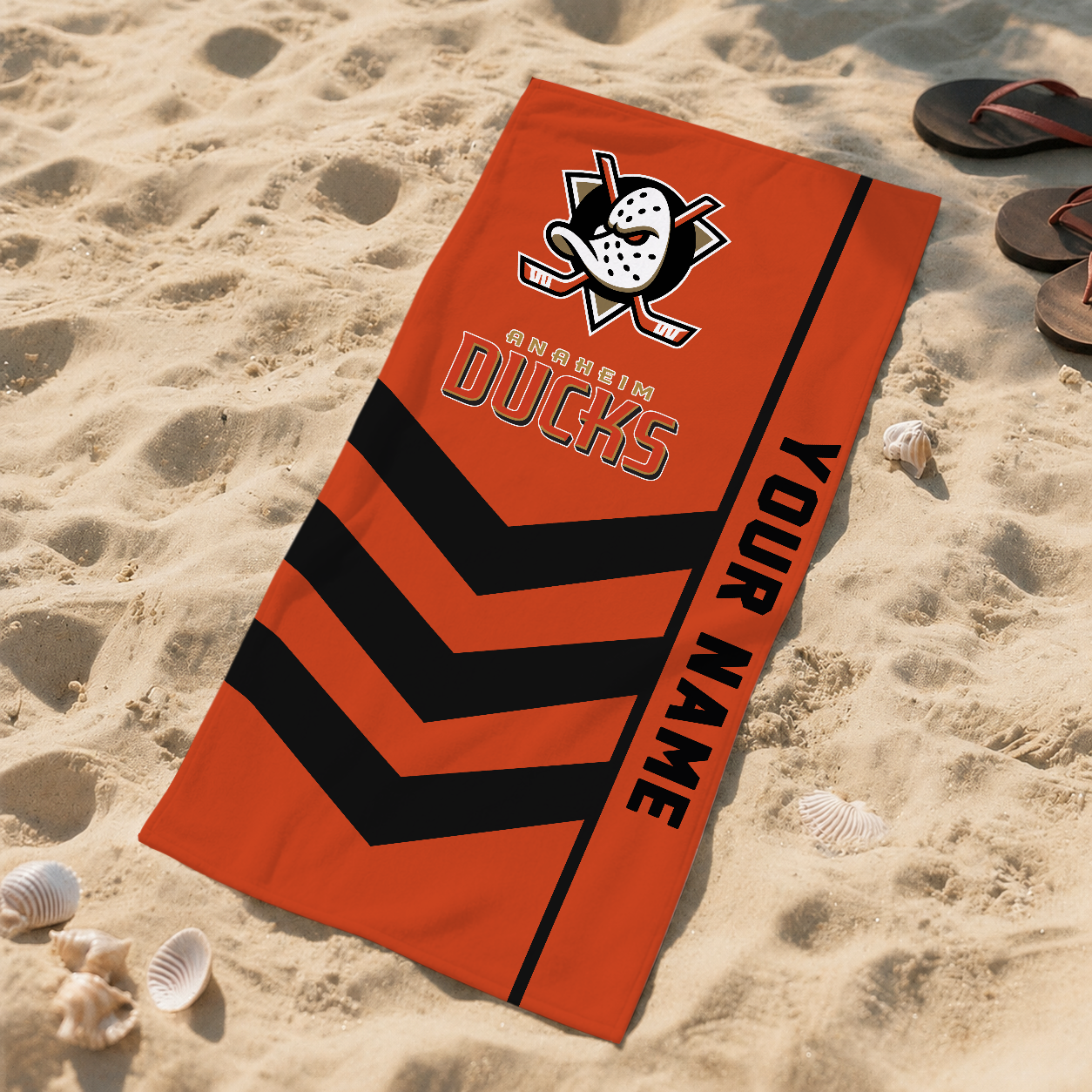 SPECIAL EDITION - NEW CUSTOMIZED NHL09 AHD ANAHEIM DUCKS BEACH TOWEL