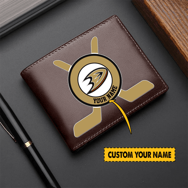 LIMITED EDITION - NEW CUSTOMIZED NHL09 AHD ANAHEIM DUCKS LEATHER WALLET