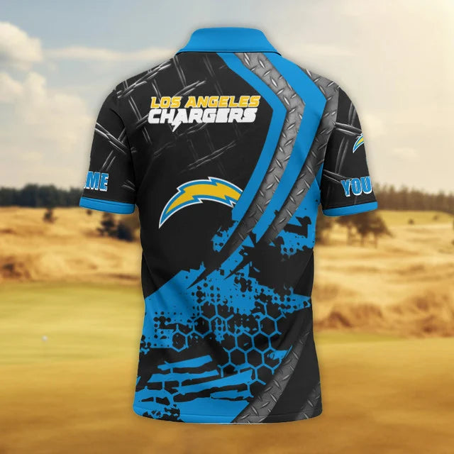 LIMITED EDITION - NEW CUSTOMIZED NFL09 LAC LOS ANGELES CHARGERS POLO SHIRT